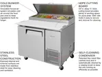 Turbo Air TPR-44SD-N 44'' 1 Door Counter Height Refrigerated Pizza Prep Table