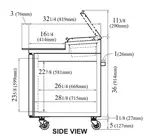 Turbo Air TPR-67SD-N 67'' 2 Door Counter Height Refrigerated Pizza Prep Table