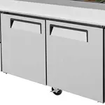 Turbo Air TPR-93SD-D2-N 93.38'' 2 Door 2 Drawer Counter Height Refrigerated Pizza Prep Table