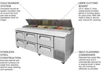 Turbo Air TPR-93SD-D6-N 93.38'' 6 Drawer Counter Height Refrigerated Pizza Prep Table