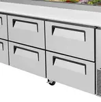 Turbo Air TPR-93SD-D6-N drawers with recessed handles