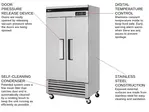 Turbo Air TSR-35SD-N6 39.5'' 29 cu. ft. Bottom Mounted 2 Section Solid Door Reach-In Refrigerator