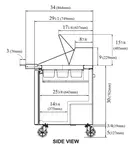 Turbo Air TST-28SD-12-N 27.5'' 1 Door Counter Height Mega Top Refrigerated Sandwich / Salad Prep Table