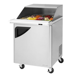 Turbo Air TST-28SD-12-N-SL 27.5'' 1 Door Counter Height Mega Top Refrigerated Sandwich / Salad Prep Table