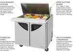 Turbo Air TST-36SD-15-N6 36.38'' 2 Door Counter Height Mega Top Refrigerated Sandwich / Salad Prep Table