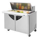 Turbo Air TST-48SD-18-N 48.25'' 2 Door Counter Height Mega Top Refrigerated Sandwich / Salad Prep Table