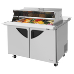 Turbo Air TST-48SD-18-N-DS 48.25'' 2 Door Counter Height Mega Top Refrigerated Sandwich / Salad Prep Table