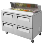 Turbo Air TST-48SD-D4-N 48.25'' 4 Drawer Counter Height Refrigerated Sandwich / Salad Prep Table with Standard Top