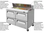 Turbo Air TST-48SD-D4-N 48.25'' 4 Drawer Counter Height Refrigerated Sandwich / Salad Prep Table with Standard Top