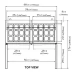 Turbo Air TST-60SD-24-N 60.25'' 2 Door Counter Height Mega Top Refrigerated Sandwich / Salad Prep Table