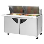 Turbo Air TST-60SD-24-N 60.25'' 2 Door Counter Height Mega Top Refrigerated Sandwich / Salad Prep Table