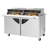 Turbo Air TST-60SD-24-N-DS 60.25'' 2 Door Counter Height Mega Top Refrigerated Sandwich / Salad Prep Table