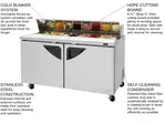 Turbo Air TST-60SD-N 60.25'' 2 Door Counter Height Refrigerated Sandwich / Salad Prep Table with Standard Top