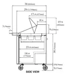 Turbo Air TST-72SD-30-N 72.63'' 3 Door Counter Height Mega Top Refrigerated Sandwich / Salad Prep Table