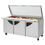 Turbo Air TST-72SD-30-N-GL 72.63'' 3 Door ADA Height Mega Top Refrigerated Sandwich / Salad Prep Table