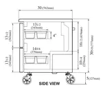 Turbo Air TUF-48SD-D4-N 48.25'' 2 Section Undercounter Freezer with Solid 4 Drawers and Side / Rear Breathing Compressor