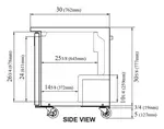 Turbo Air TUR-36SD-N6 36.25'' 2 Section Undercounter Refrigerator with 2 Left/Right Hinged Solid Doors and Side / Rear Breathing Compressor