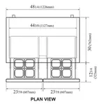 Turbo Air TUR-48SD-D4-N 48.25'' 2 Section Undercounter Refrigerator with 4 Drawers and Side / Rear Breathing Compressor