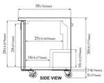 Turbo Air TUR-60SD-N 60.25'' 2 Section Undercounter Refrigerator with 2 Left/Right Hinged Solid Doors and Side / Rear Breathing Compressor