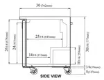 Turbo Air TUR-72SD-N 72.63'' 3 Section Undercounter Refrigerator with 3 Left/Right Hinged Solid Doors and Side / Rear Breathing Compressor