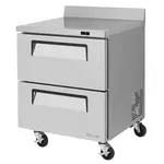 Turbo Air TWF-28SD-D2-N 27.5'' 2 Drawer ADA Height Worktop Freezer with Side / Rear Breathing Compressor - 7.0 cu. ft.