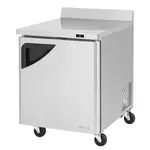 Turbo Air TWR-28SD-N 27.5'' 1 Door ADA Height Worktop Refrigerator with Side / Rear Breathing Compressor - 6.8 cu. ft.