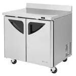 Turbo Air TWR-36SD-N6 36.63'' 2 Door ADA Height Worktop Refrigerator with Side / Rear Breathing Compressor - 9.0 cu. ft.