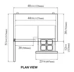 Turbo Air TWR-48SD-D2-N 48.25'' 1 Door 2 Drawer ADA Height Worktop Refrigerator with Side / Rear Breathing Compressor - 12.0 cu. ft.