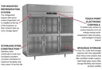 Victory Refrigeration FS-3D-S1-HG-HC 77.75'' 70.1 cu. ft. Top Mounted 3 Section Glass Half Door Reach-In Freezer