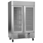 Victory Refrigeration LSR49HC-1-IQ 51.94'' Silver 2 Section Swing Refrigerated Glass Door Merchandiser