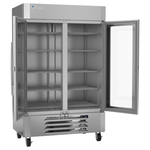 Victory Refrigeration LSR49HC-1-IQ 51.94'' Silver 2 Section Swing Refrigerated Glass Door Merchandiser