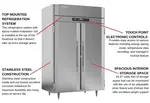 Victory Refrigeration RS-2D-S1-HC 52.13'' 44.57 cu. ft. Top Mounted 2 Section Solid Door Reach-In Refrigerator
