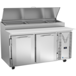 Victory Refrigeration VPP60HC 60.00'' 2 Door Counter Height Refrigerated Pizza Prep Table