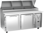 Victory Refrigeration VPP67HC 67.00'' 2 Door Counter Height Refrigerated Pizza Prep Table