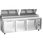 Victory Refrigeration VPP93HC 93.00'' 3 Door Counter Height Refrigerated Pizza Prep Table