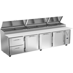 Victory Refrigeration VPPD119HC-2 119.00'' 3 Door 2 Drawer Counter Height Refrigerated Pizza Prep Table