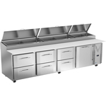 Victory Refrigeration VPPD119HC-6 119.00'' 1 Door 6 Drawer Counter Height Refrigerated Pizza Prep Table