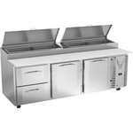Victory Refrigeration VPPD93HC-2 93.00'' 2 Door 2 Drawer Counter Height Refrigerated Pizza Prep Table