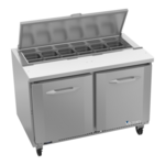 Victory Refrigeration VSP48HC-12 48'' 2 Door Counter Height Refrigerated Sandwich / Salad Prep Table with Standard Top