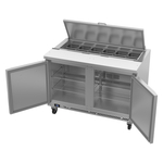 Victory Refrigeration VSP48HC-12 48'' 2 Door Counter Height Refrigerated Sandwich / Salad Prep Table with Standard Top