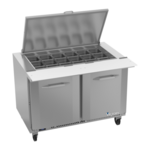 Victory Refrigeration VSP48HC-18B 48'' 2 Door Counter Height Mega Top Refrigerated Sandwich / Salad Prep Table