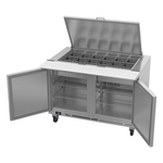 Victory Refrigeration VSP48HC-18B 48'' 2 Door Counter Height Mega Top Refrigerated Sandwich / Salad Prep Table