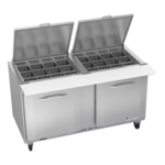 Victory Refrigeration VSP60HC-24B 60.00'' 2 Door Counter Height Mega Top Refrigerated Sandwich / Salad Prep Table