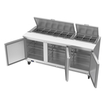 Victory Refrigeration VSP72HC-18 72.00'' 3 Door Counter Height Refrigerated Sandwich / Salad Prep Table with Standard Top