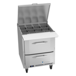 Victory Refrigeration VSPD27HC-12B-2 27.00'' 2 Drawer Counter Height Mega Top Refrigerated Sandwich / Salad Prep Table