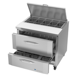 Victory Refrigeration VSPD36HC-10-2 36.00'' 2 Drawer Counter Height Refrigerated Sandwich / Salad Prep Table with Standard Top