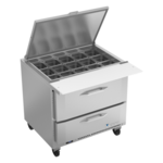 Victory Refrigeration VSPD36HC-15B-2 36.00'' 2 Drawer Counter Height Mega Top Refrigerated Sandwich / Salad Prep Table