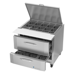Victory Refrigeration VSPD36HC-15B-2 36.00'' 2 Drawer Counter Height Mega Top Refrigerated Sandwich / Salad Prep Table