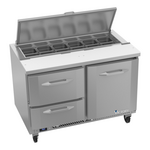 Victory Refrigeration VSPD48HC-12-2 48.00'' 1 Door 2 Drawer Counter Height Refrigerated Sandwich / Salad Prep Table with Standard Top