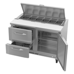 Victory Refrigeration VSPD48HC-12-2 48.00'' 1 Door 2 Drawer Counter Height Refrigerated Sandwich / Salad Prep Table with Standard Top
